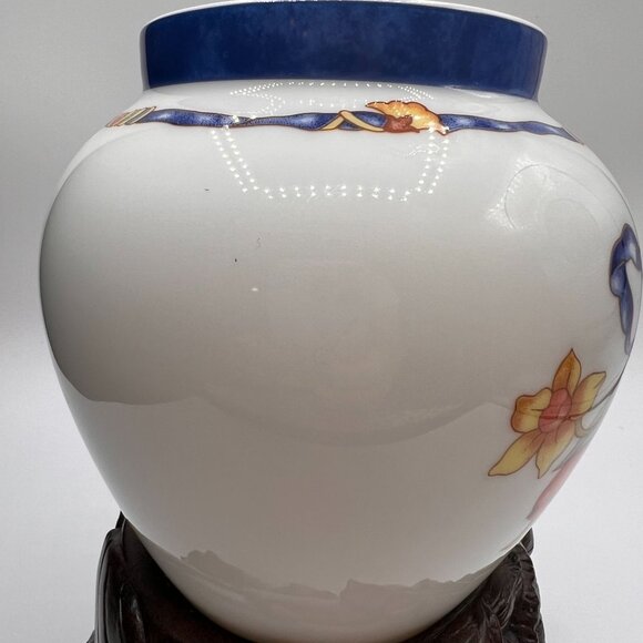 Bernardaud Limoges "Borghese" Porcelain Vase Hand-Painted Floral & Fruit Design - Picture 13 of 16